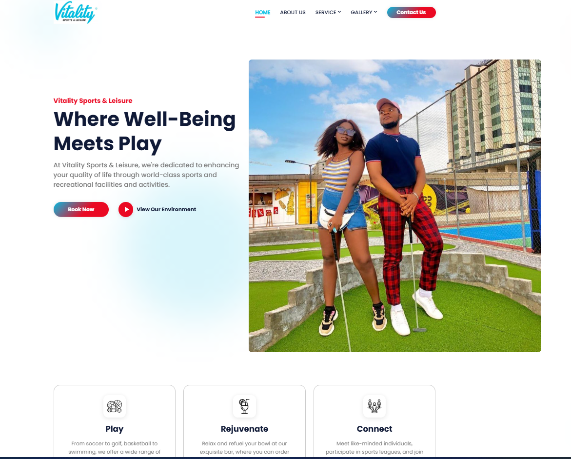 Screenshot of the Vitalityleisure project